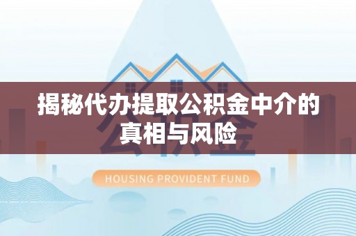 庐江揭秘代办提取公积金中介的真相与风险
